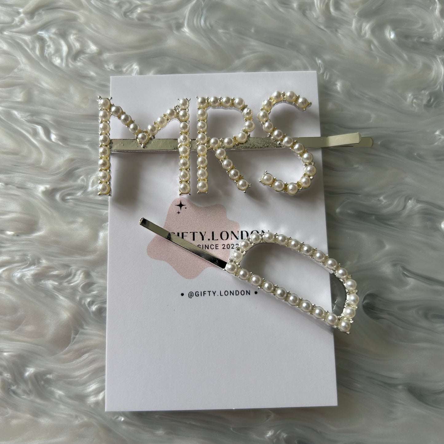 Mrs Personalised Pearl Slide Hair Clip