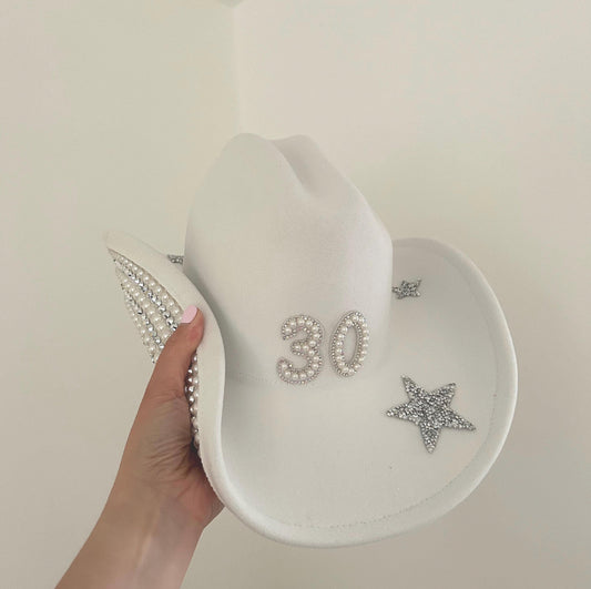 Pearl Birthday Cowboy Hat