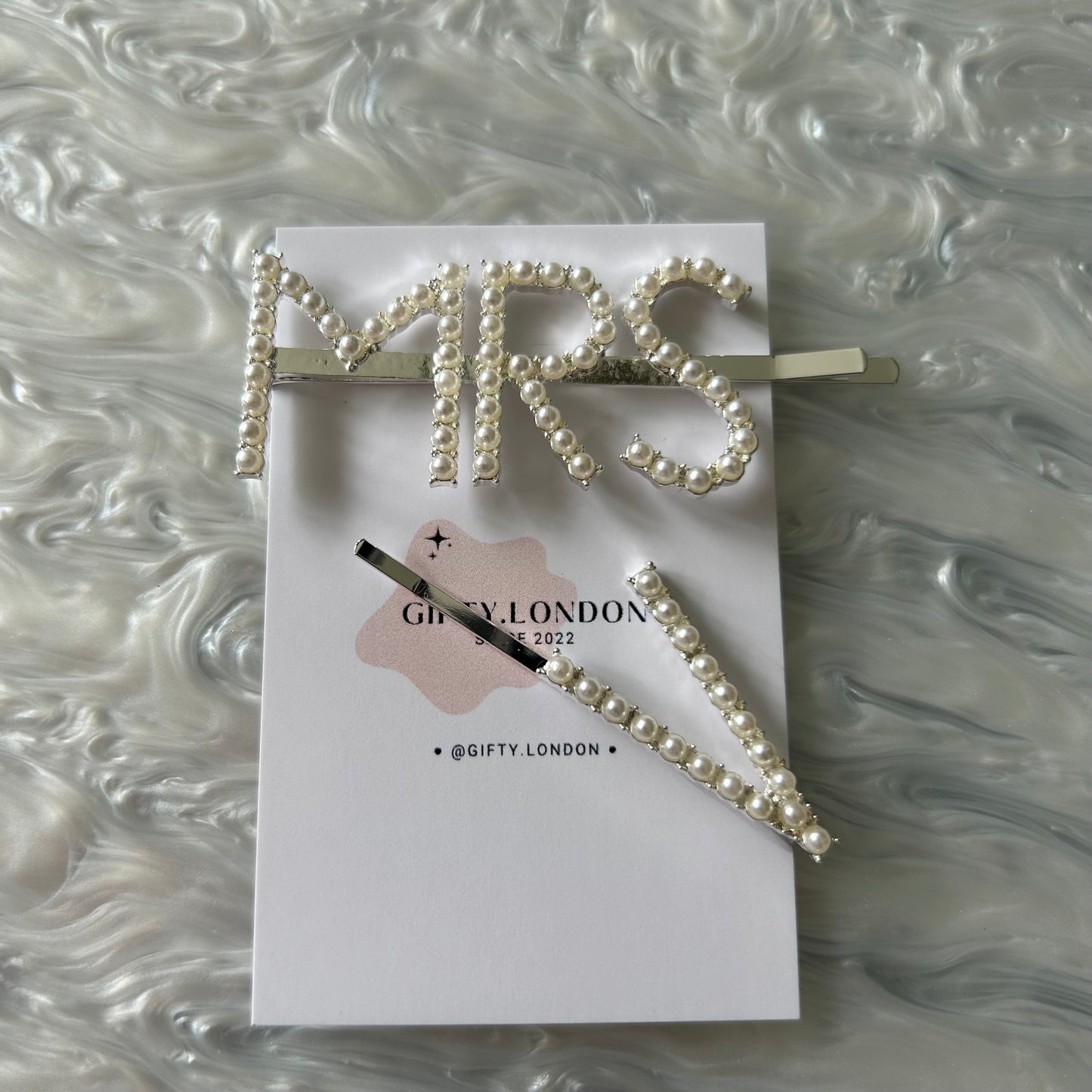 Mrs Personalised Pearl Slide Hair Clip