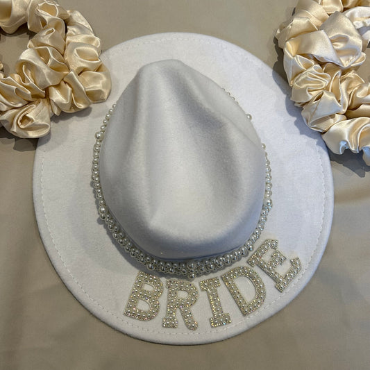 White Pearl Personalised Fedora Hat