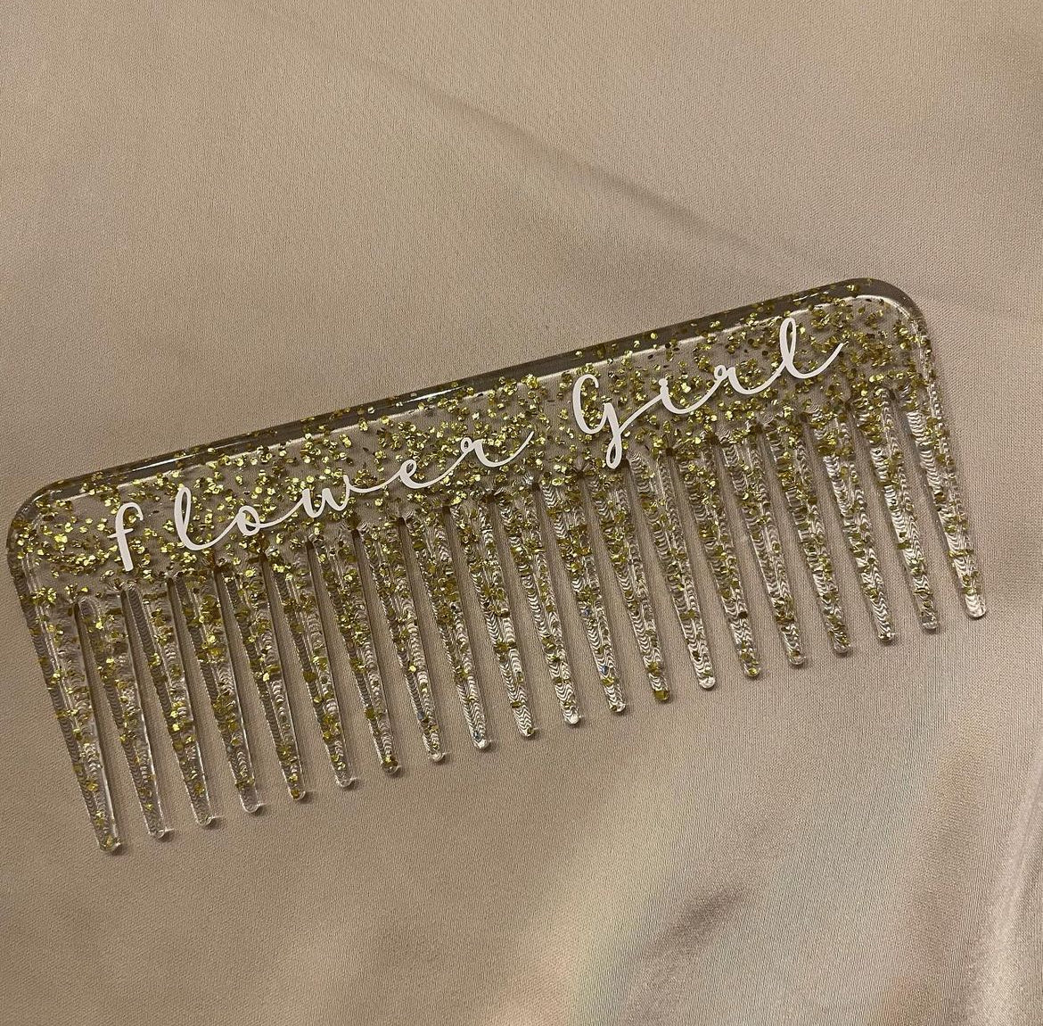 Glitter personalised hair combs