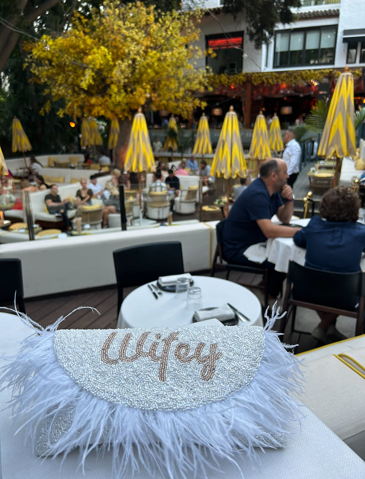 Wifey Hand Beaded Feather Bags
