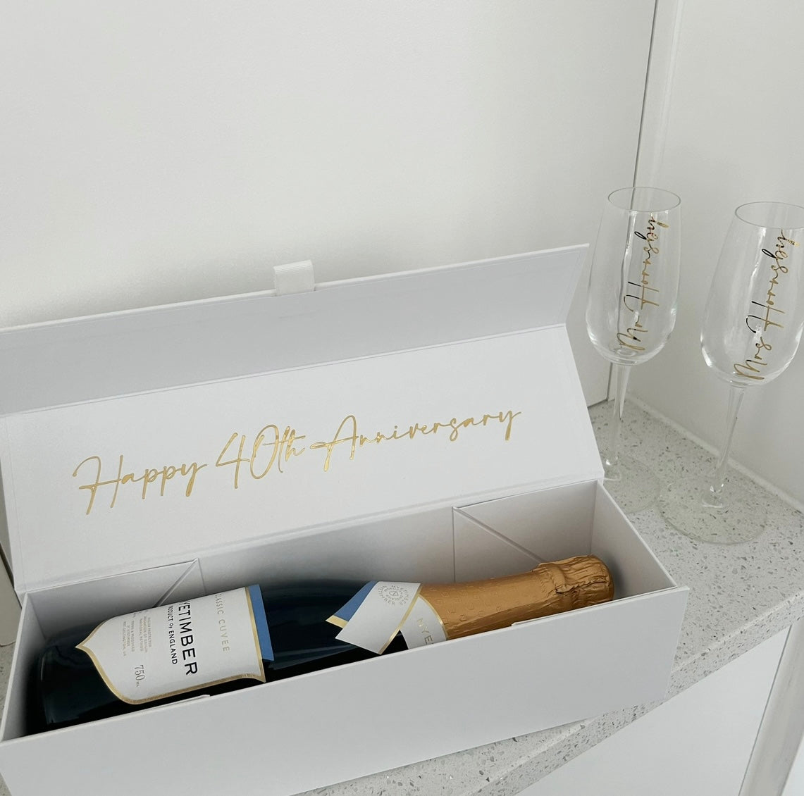 Personalised Anniversary Champagne Bottle Gift Box