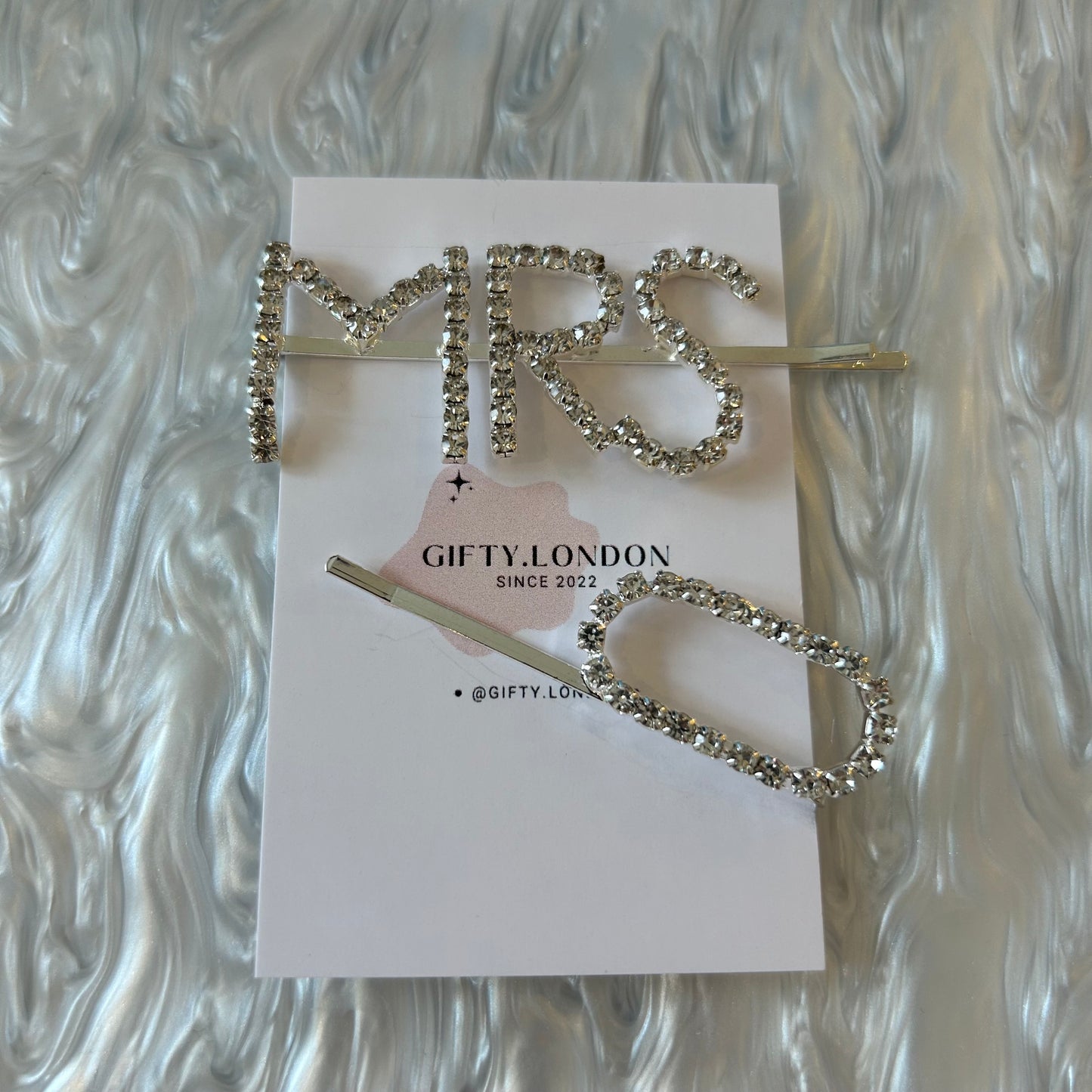 Mrs Personalised Initial Diamante Slide Hair Clip