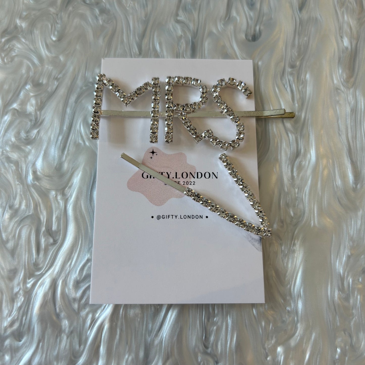 Mrs Personalised Initial Diamante Slide Hair Clip