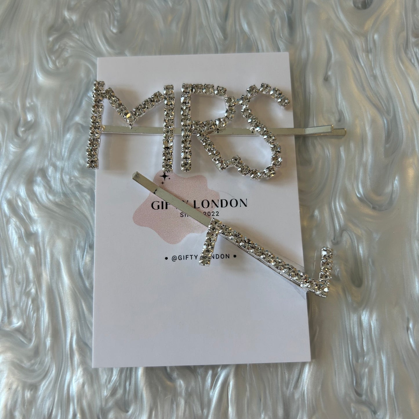 Mrs Personalised Initial Diamante Slide Hair Clip