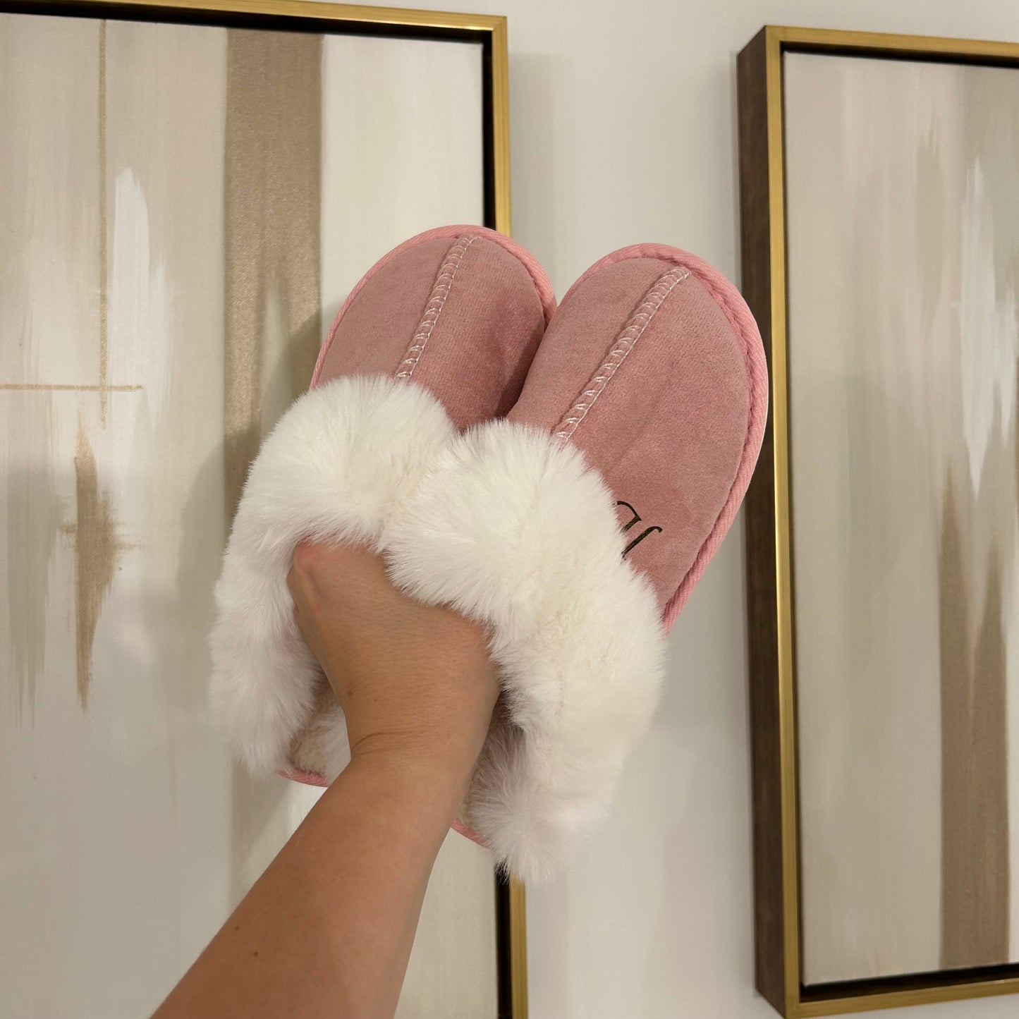 Furry / Fluffy Personalised Closed Toe Slippers