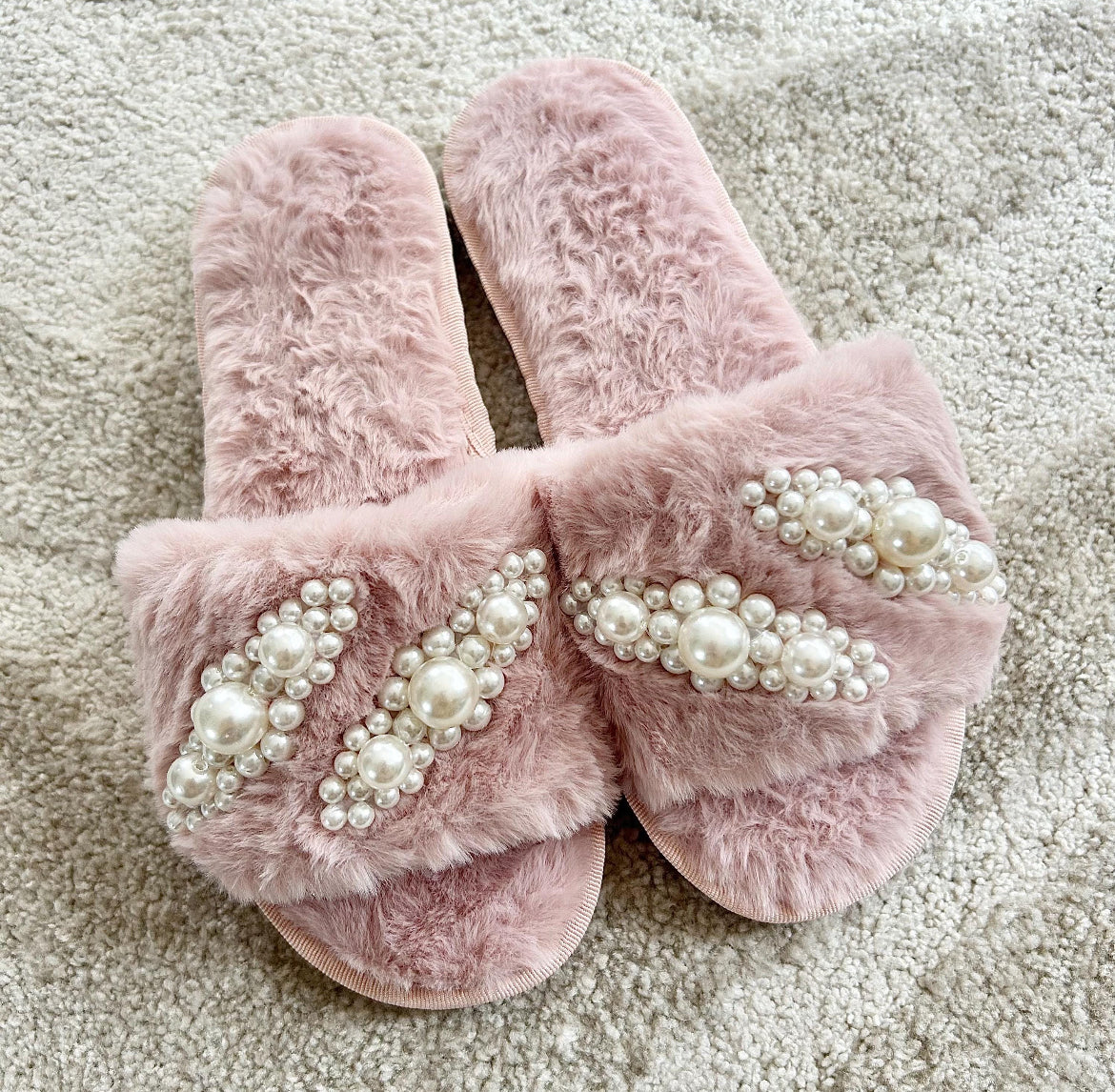 Pearl Embellished Slippers