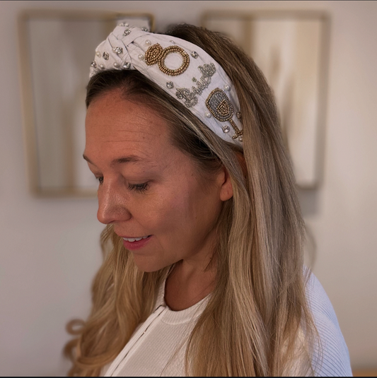 Hand embellished bride headband