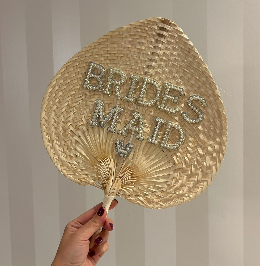 Bridesmaid Pearl & Diamanté Woven Fan