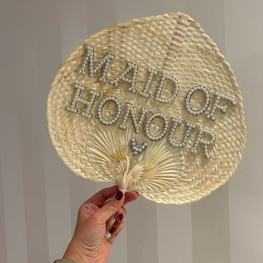 Maid of Honour Pearl & Diamanté Woven Fan