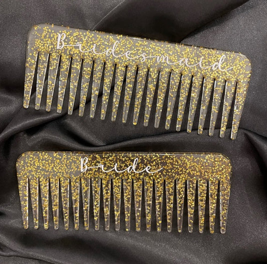 Glitter personalised hair combs