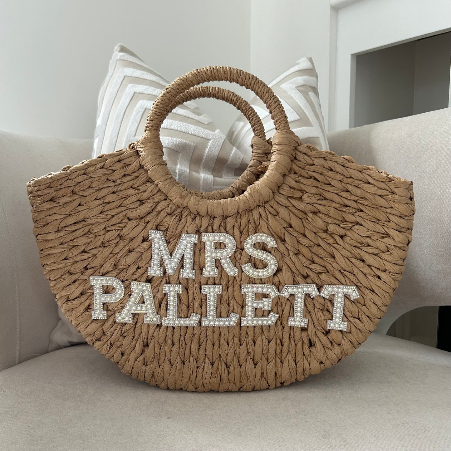 Personalised Pearl & Diamanté Beach Bags