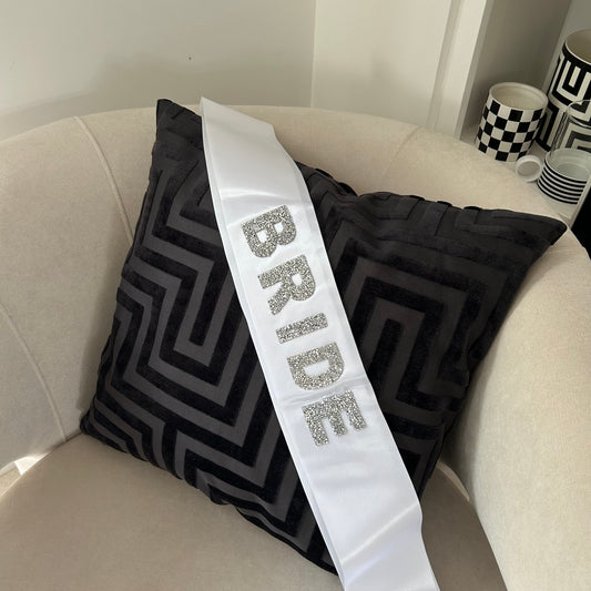 Silver Bride Sparkle Embellished Sash