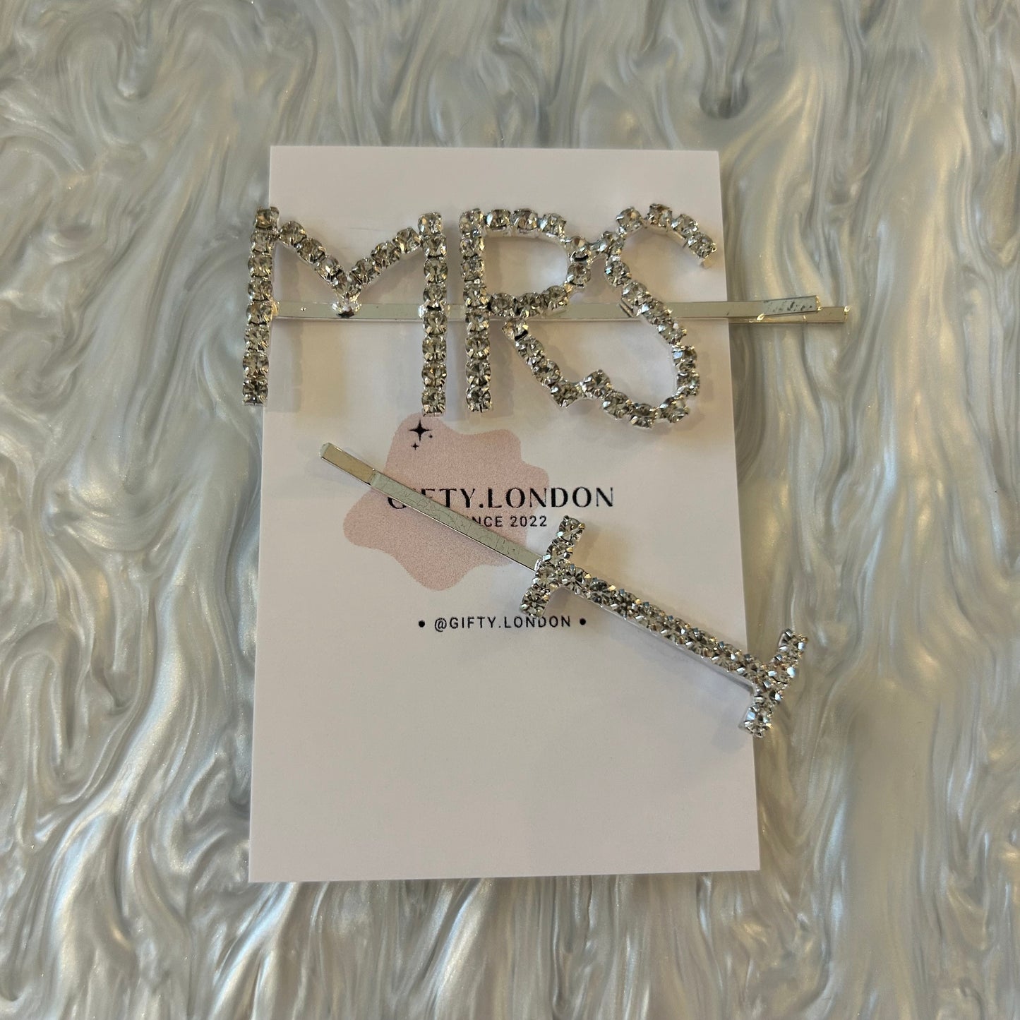 Mrs Personalised Initial Diamante Slide Hair Clip