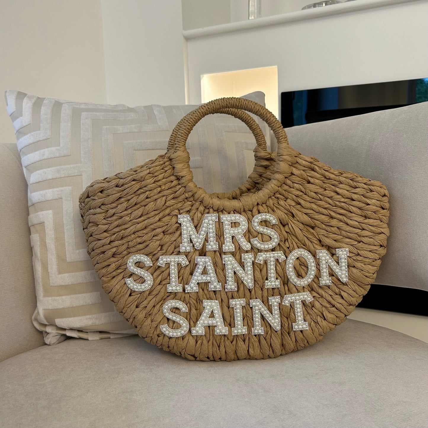 Personalised Pearl & Diamanté Beach Bags