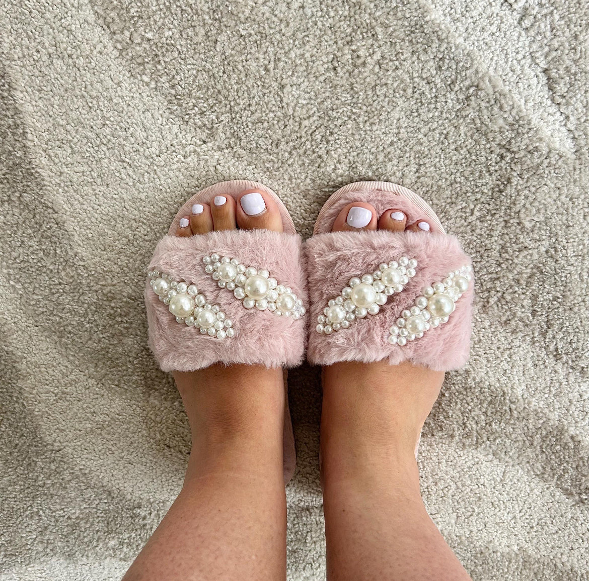Pearl Embellished Slippers