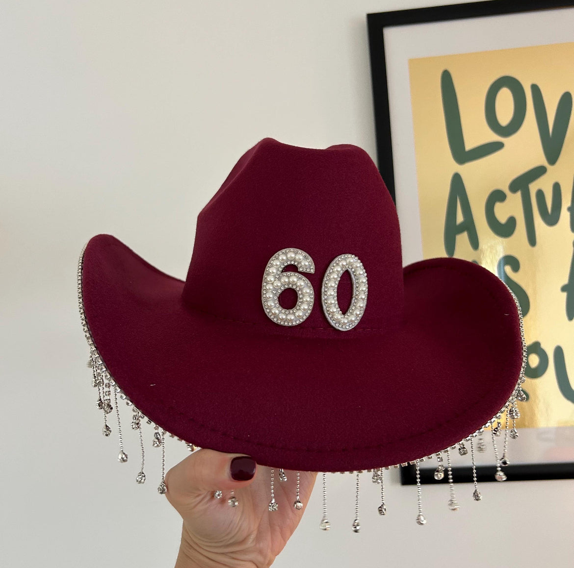 Fringe Pearl Birthday Cowboy Hat
