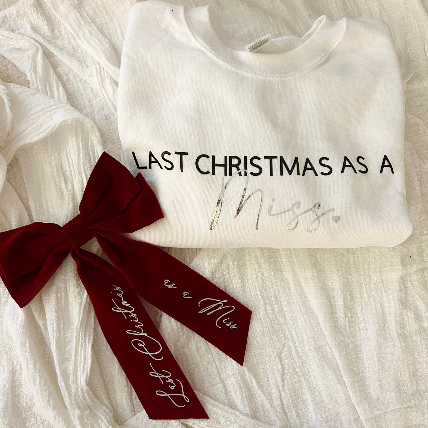 Christmas Velvet Personalised Hair Bow