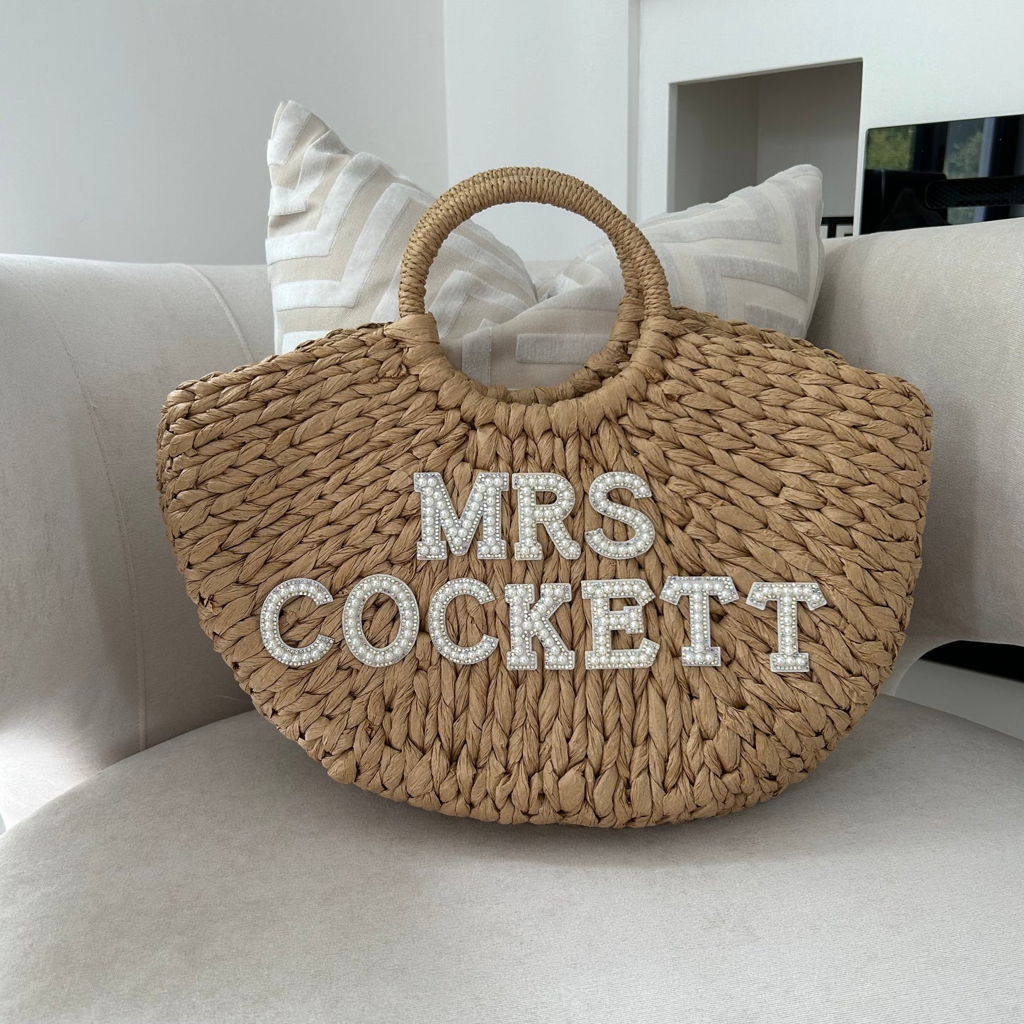 Personalised Pearl & Diamanté Beach Bags