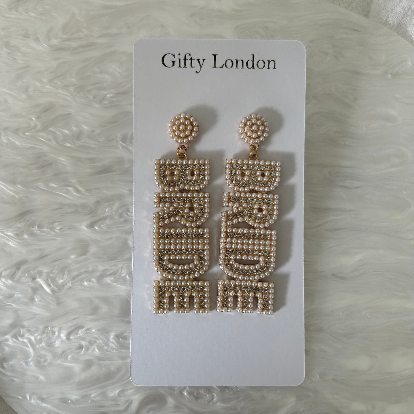 Gold & Diamanté Bride Dangle Earrings