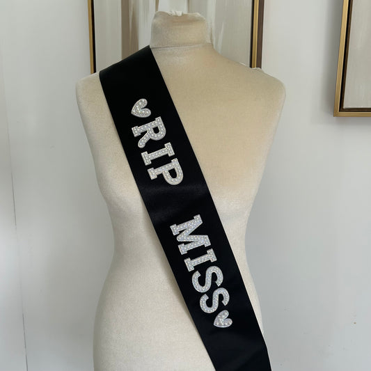 Phrase Pearl Diamanté Personalised Bridal Sash