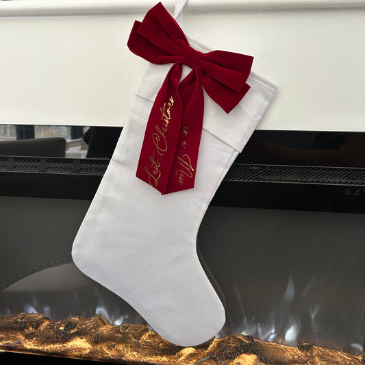 Personalised Christmas Velvet Bow Stocking
