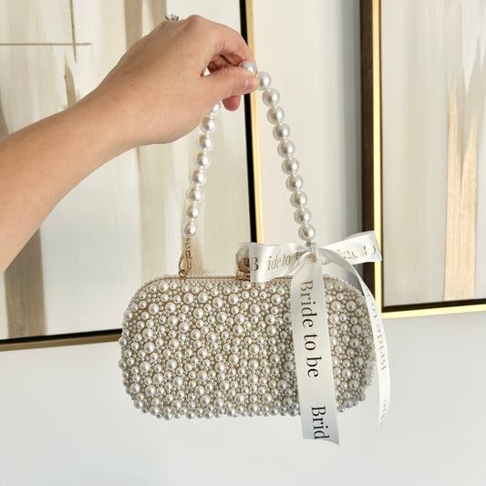 Gold Bride to be Pearl Beaded Bags
