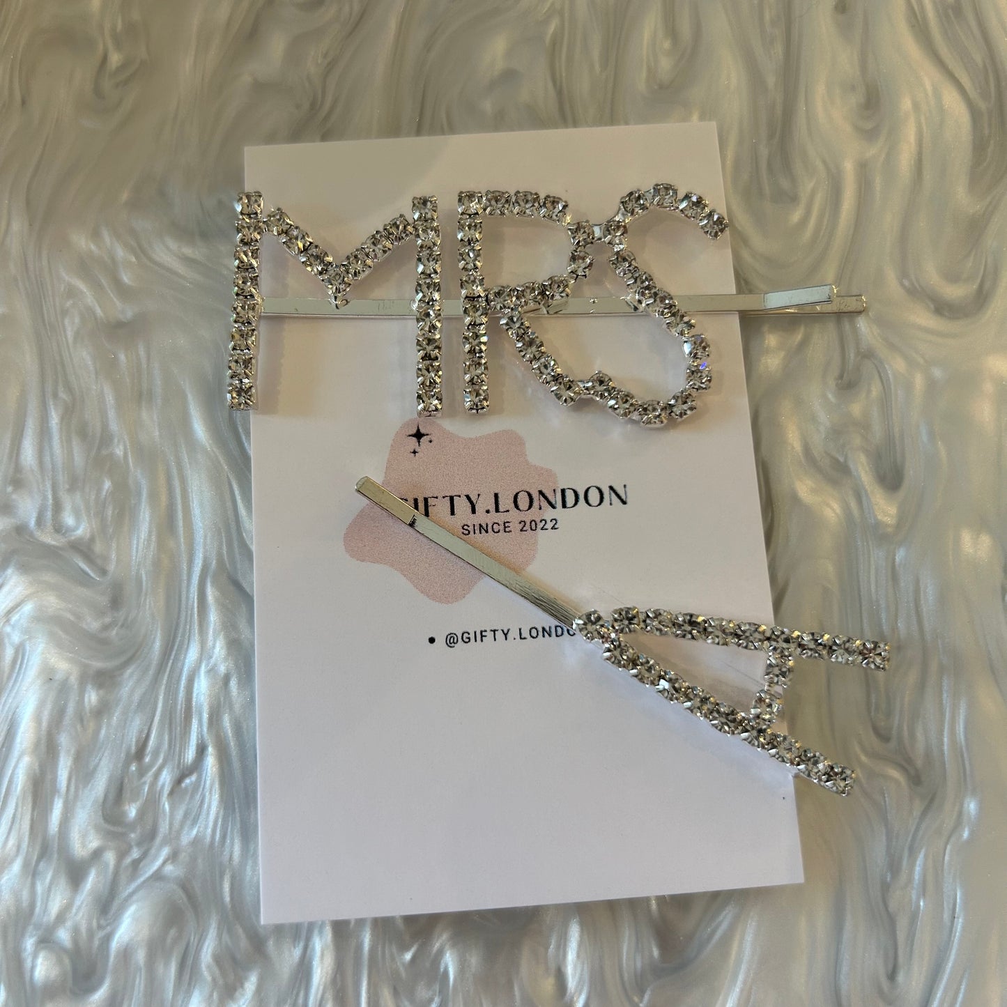 Mrs Personalised Initial Diamante Slide Hair Clip