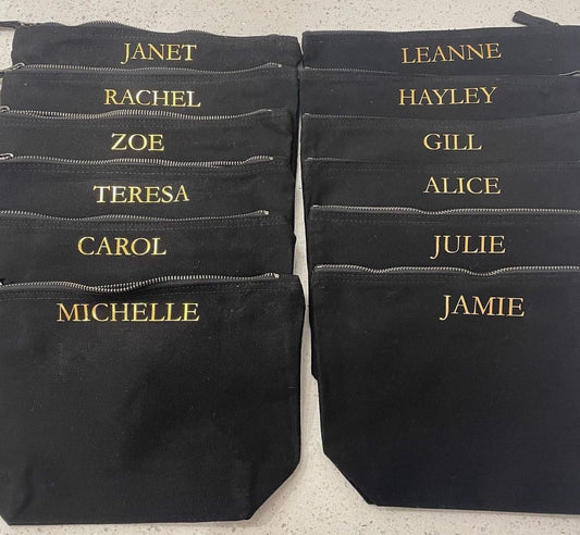 Black Personalised Pouches