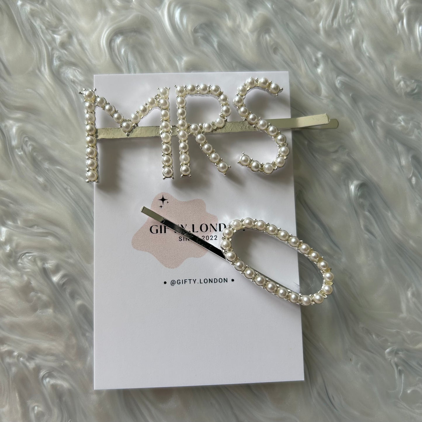 Mrs Personalised Pearl Slide Hair Clip