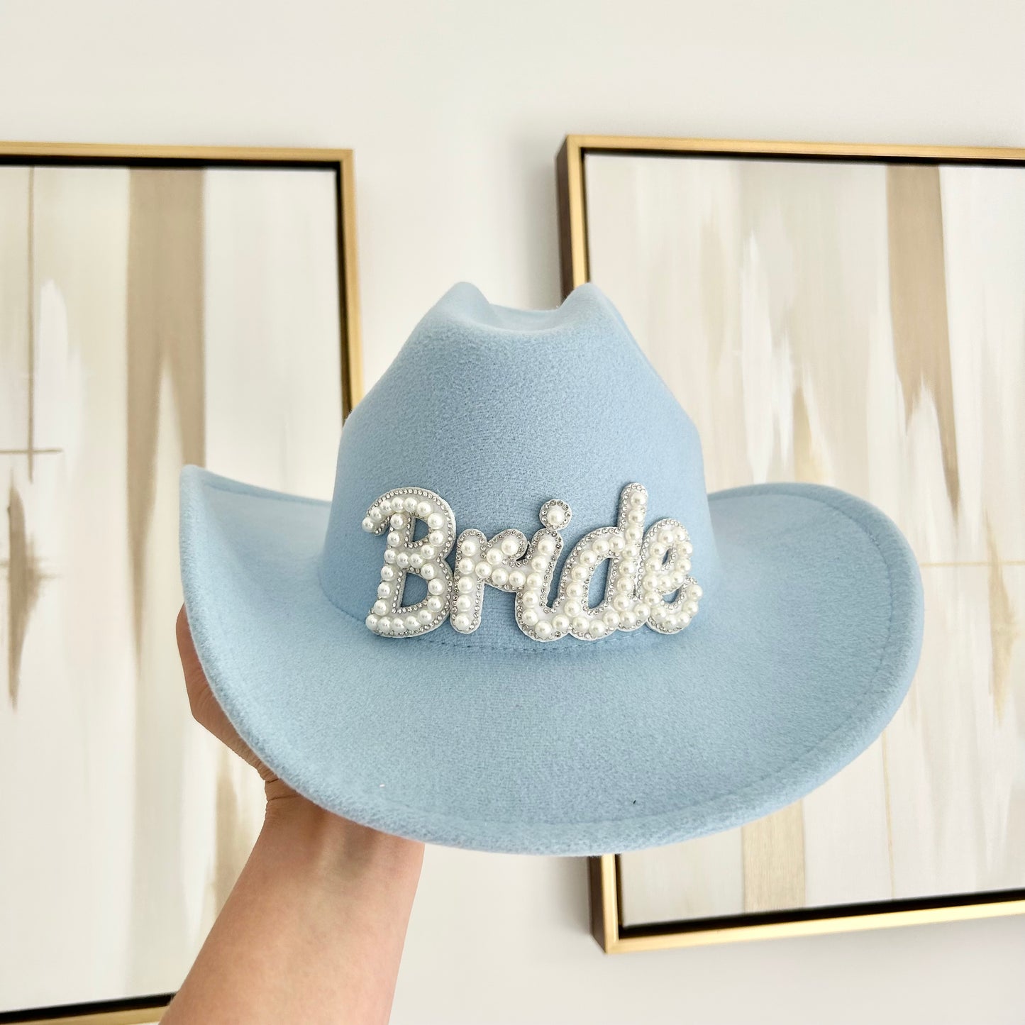 Blue Pearl Bride Cowboy Hat
