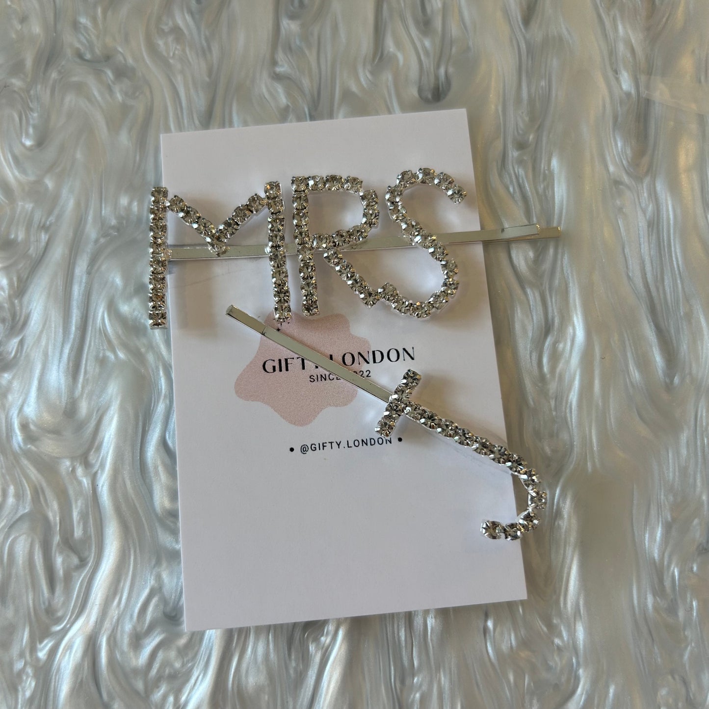 Mrs Personalised Initial Diamante Slide Hair Clip