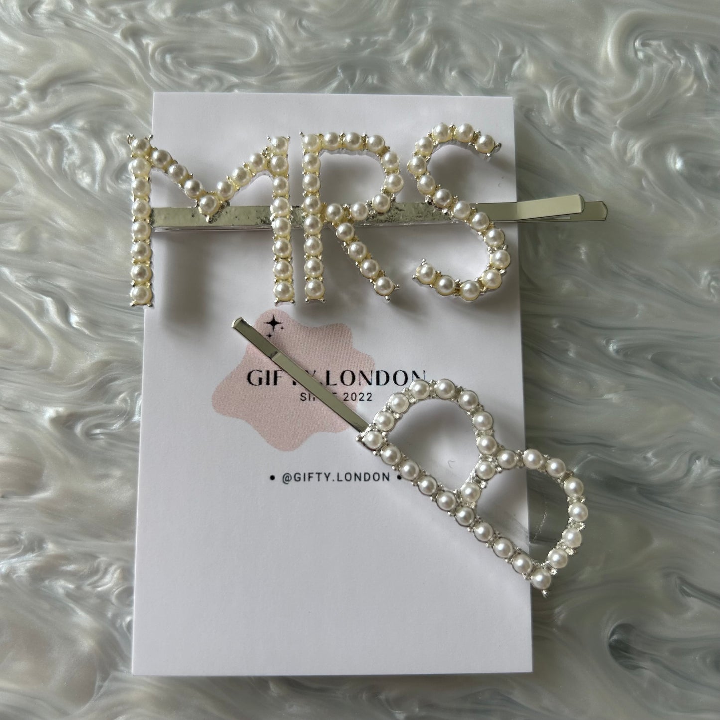 Mrs Personalised Pearl Slide Hair Clip