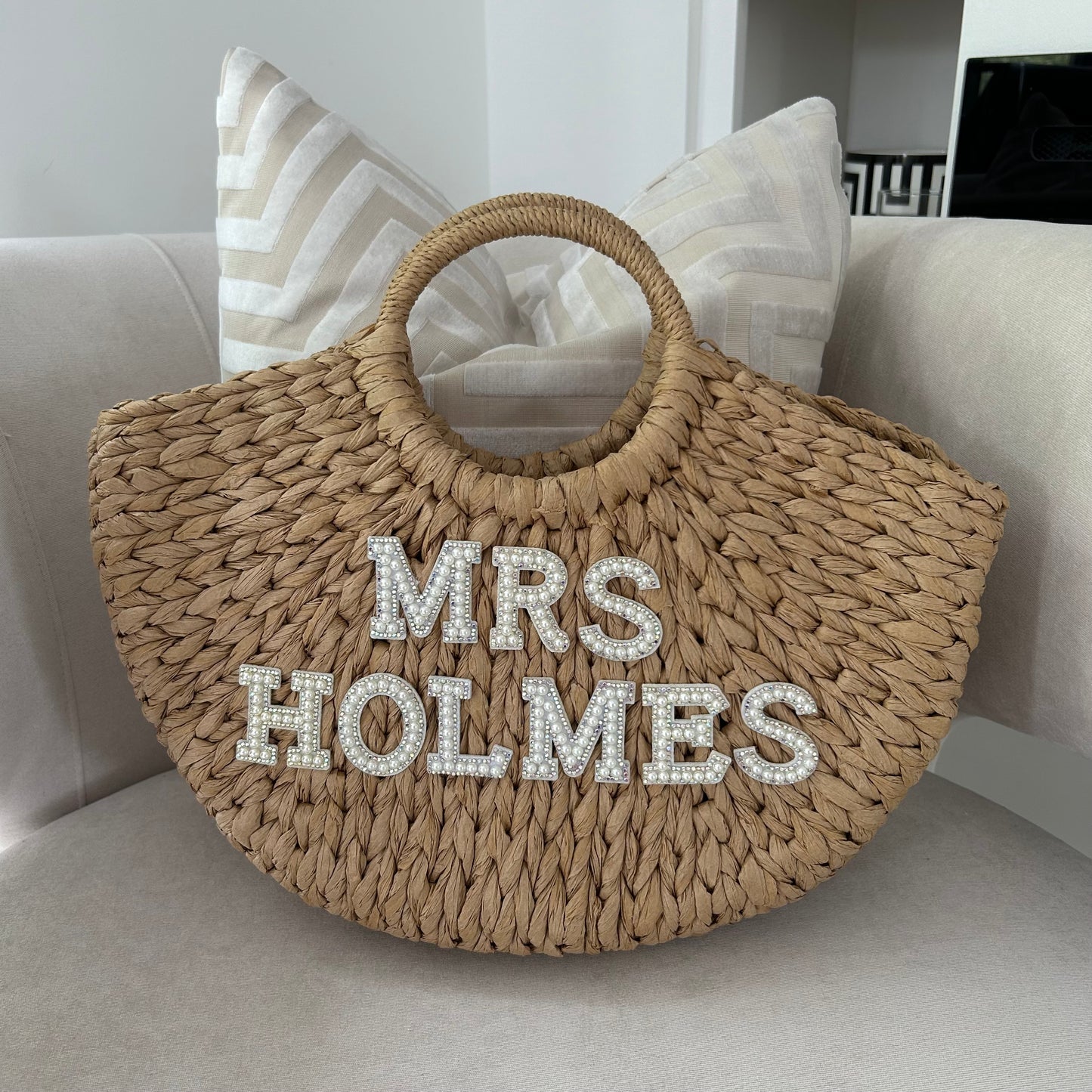 Personalised Pearl & Diamanté Beach Bags