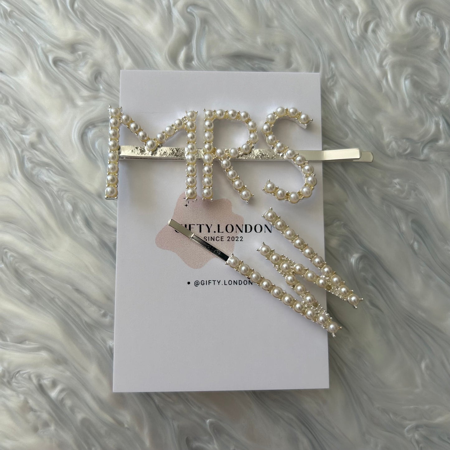 Mrs Personalised Pearl Slide Hair Clip