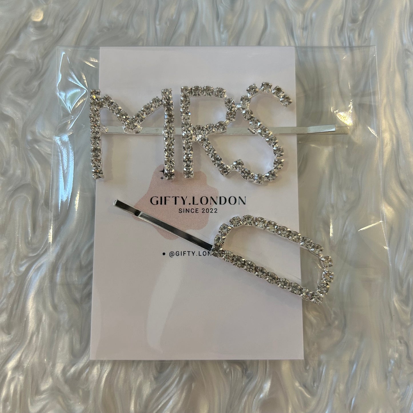 Mrs Personalised Initial Diamante Slide Hair Clip