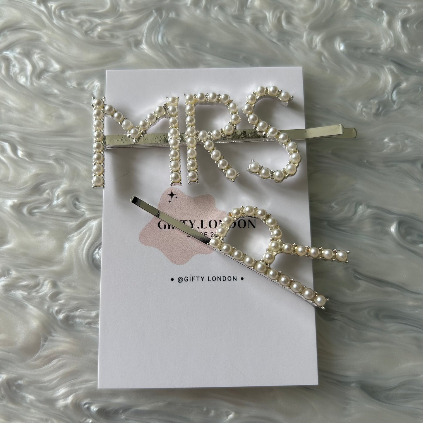 Mrs Personalised Pearl Slide Hair Clip