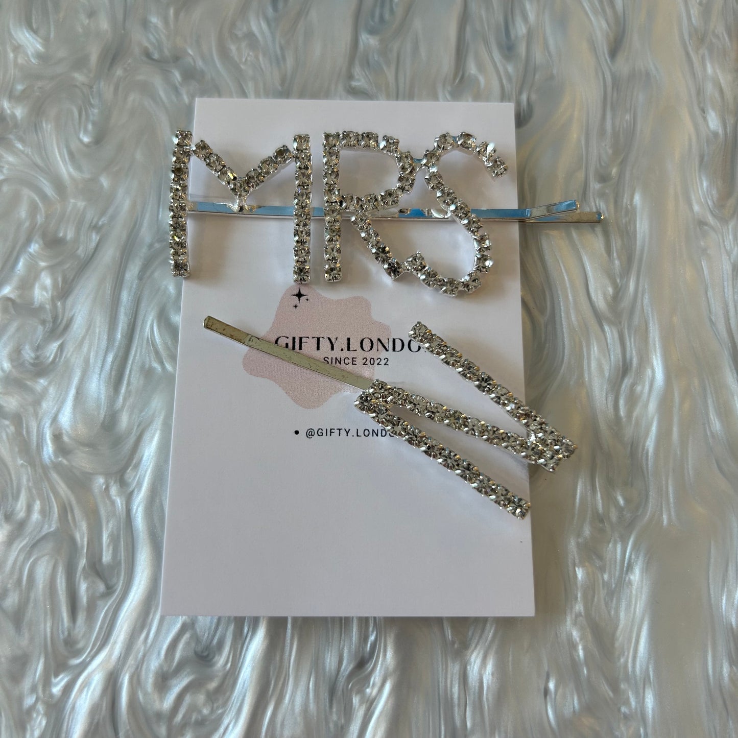 Mrs Personalised Initial Diamante Slide Hair Clip