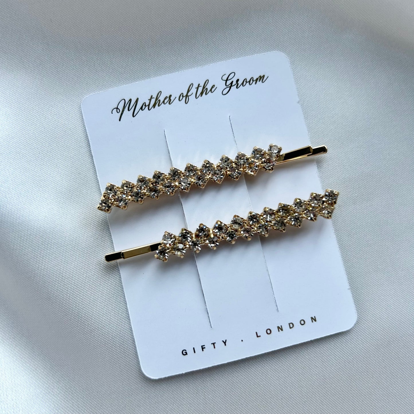 Bridesmaid proposal gold and silver diamanté hair slide