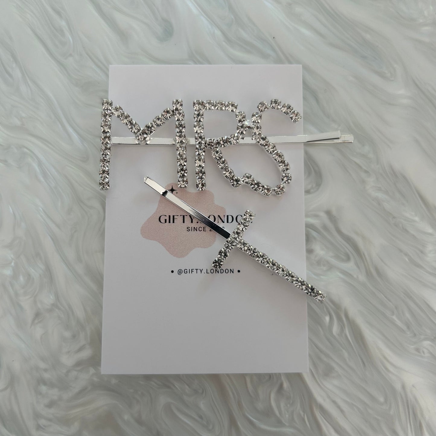 Mrs Personalised Initial Diamante Slide Hair Clip