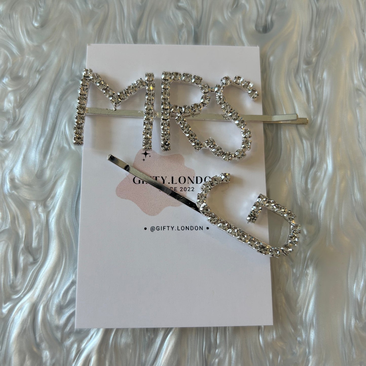 Mrs Personalised Initial Diamante Slide Hair Clip