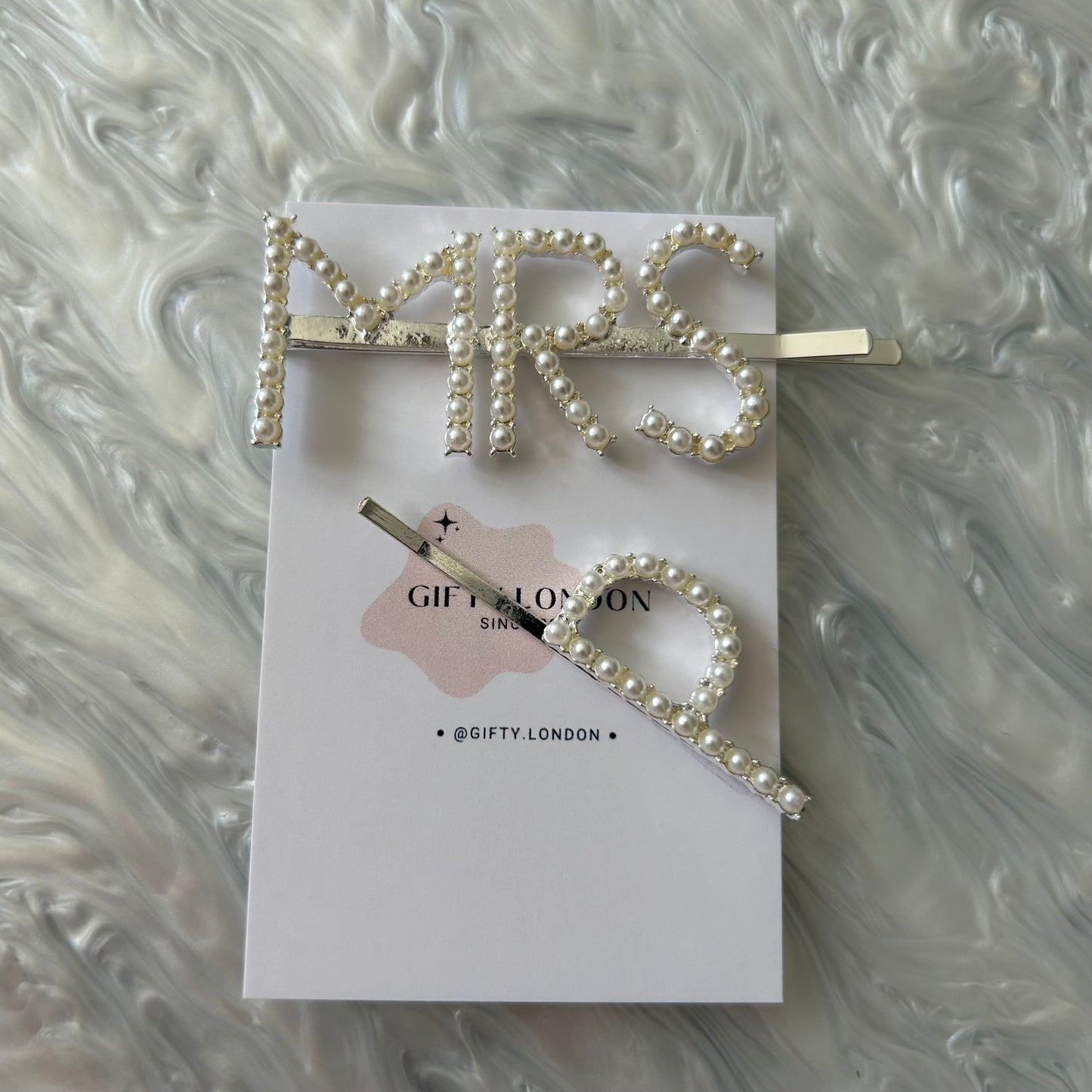 Mrs Personalised Pearl Slide Hair Clip