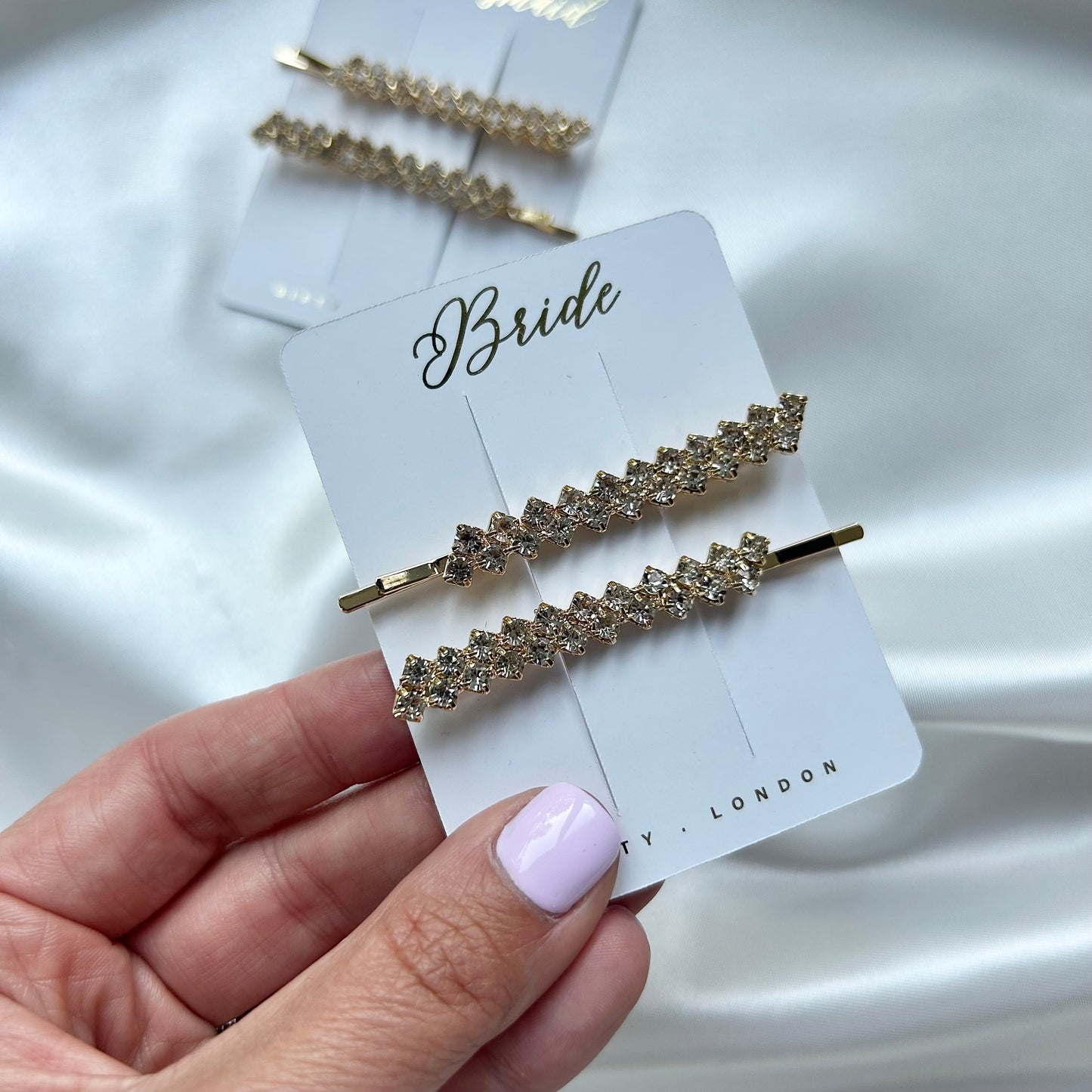 Bridesmaid proposal gold and silver diamanté hair slide