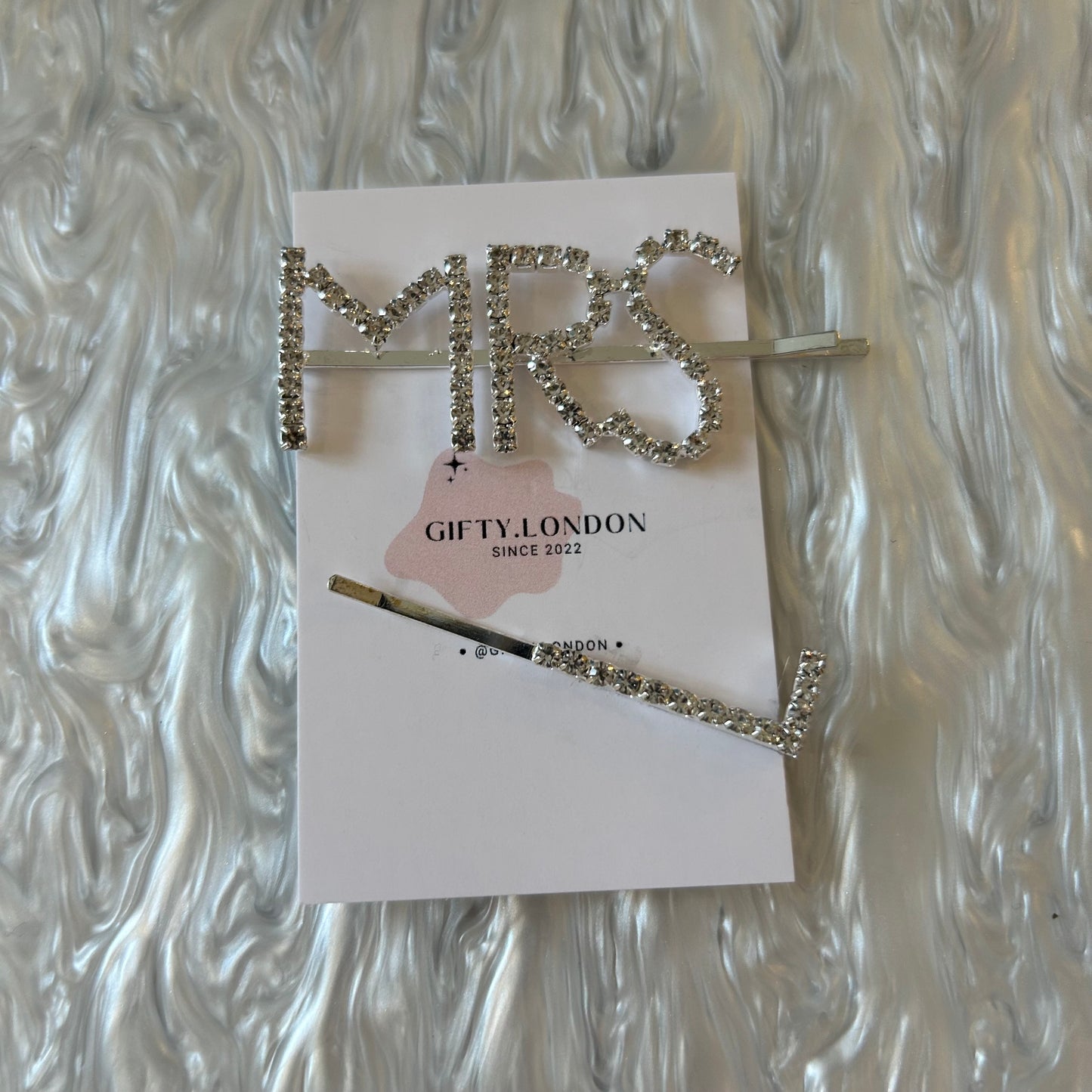 Mrs Personalised Initial Diamante Slide Hair Clip