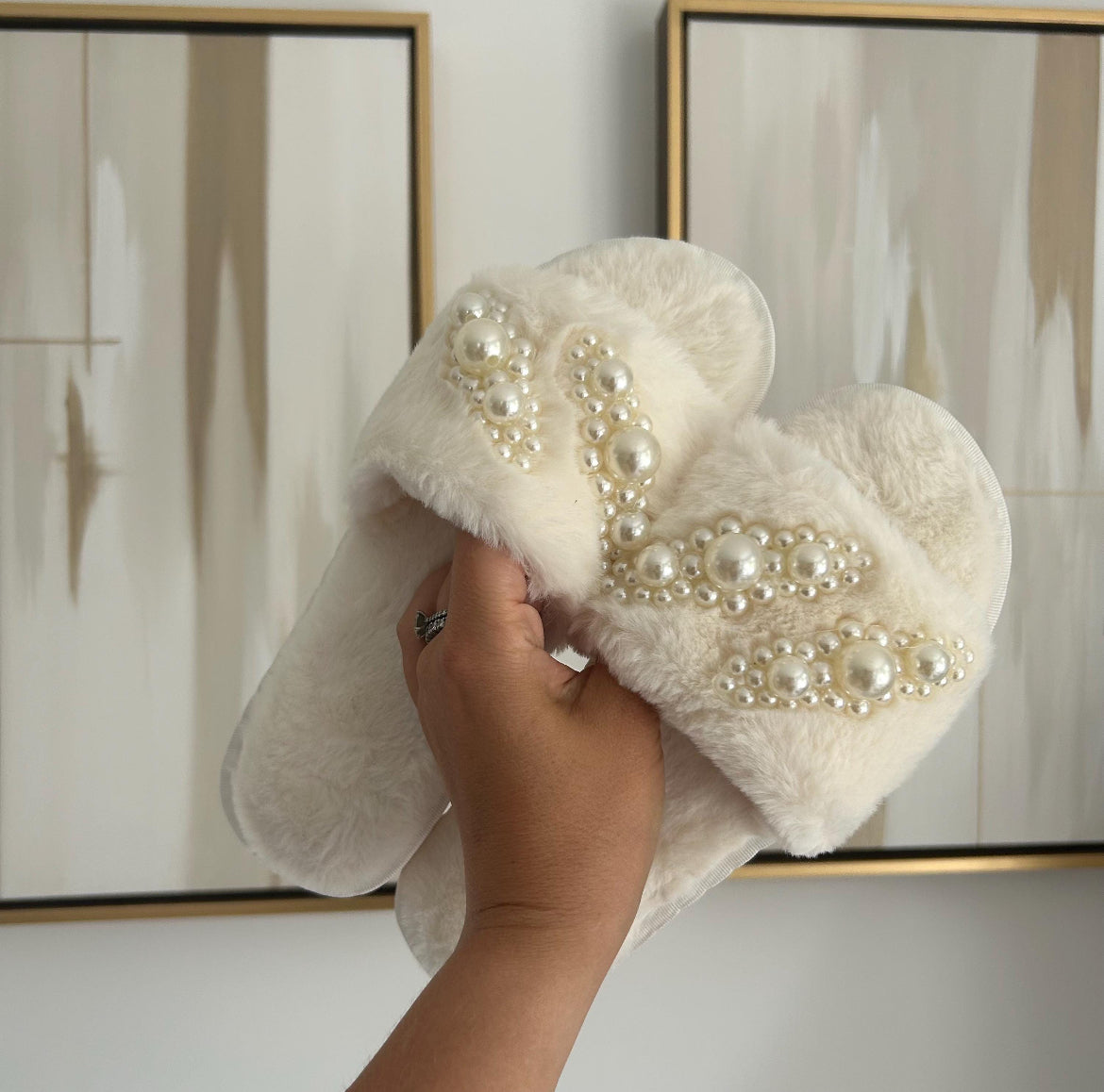 Pearl Embellished Slippers