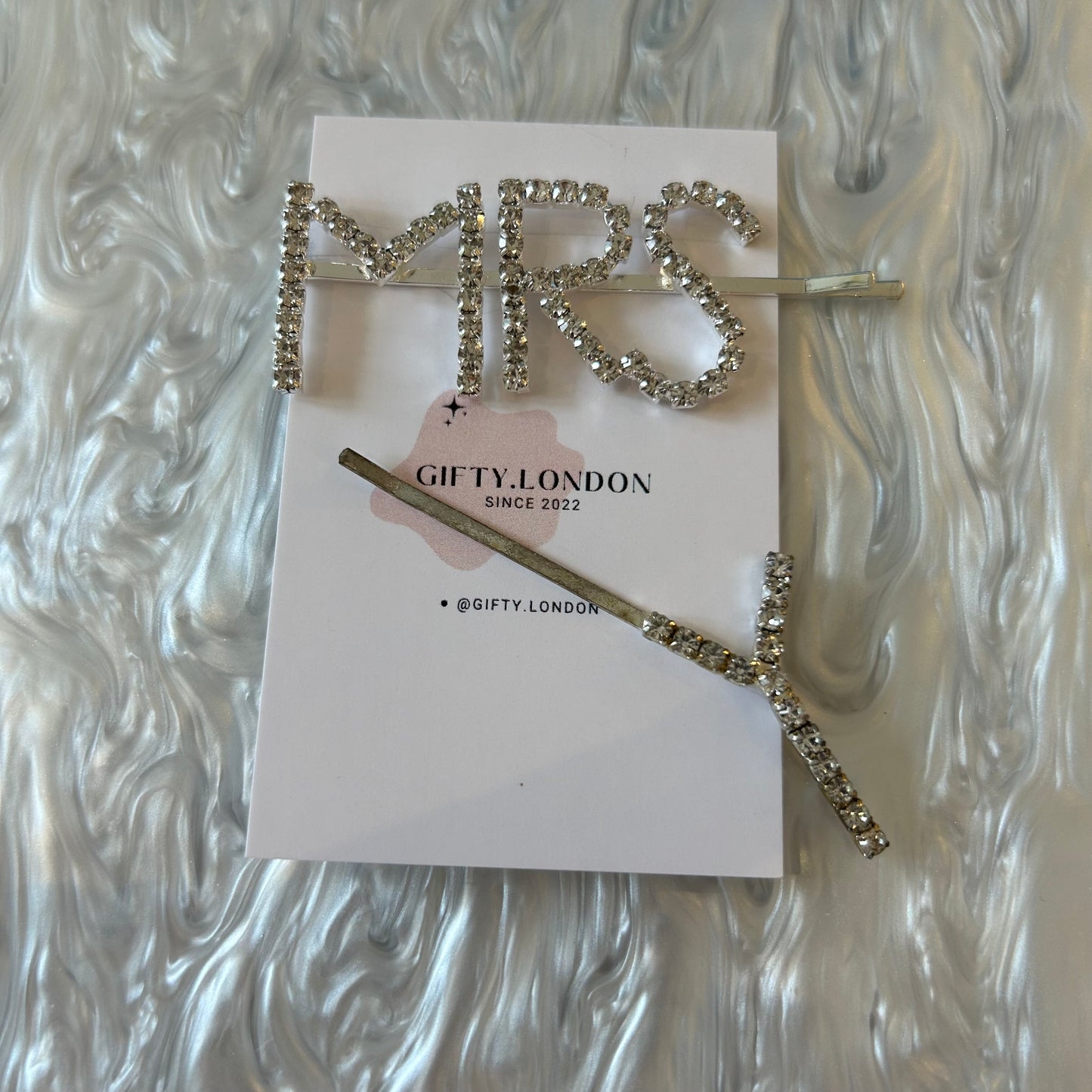 Mrs Personalised Initial Diamante Slide Hair Clip