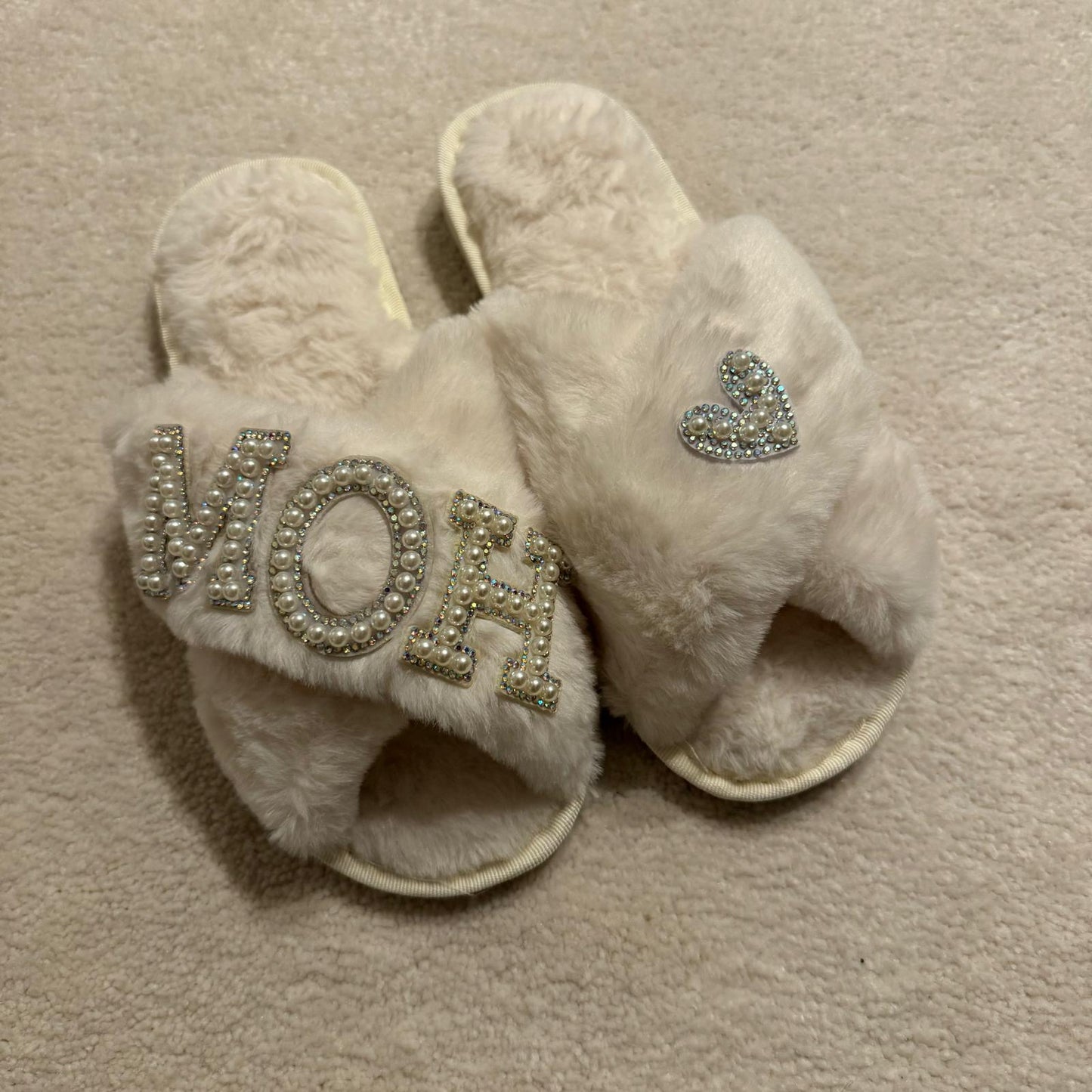 Maid Of Honour Pearl & Diamante Slippers