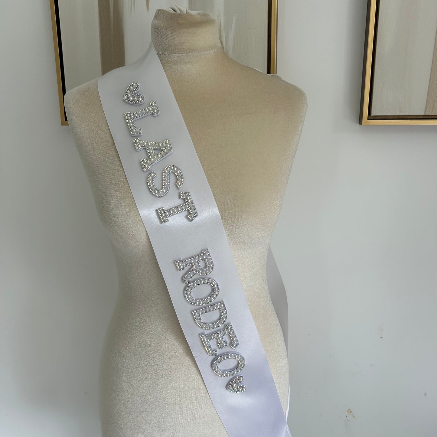 Phrase Pearl Diamanté Personalised Bridal Sash