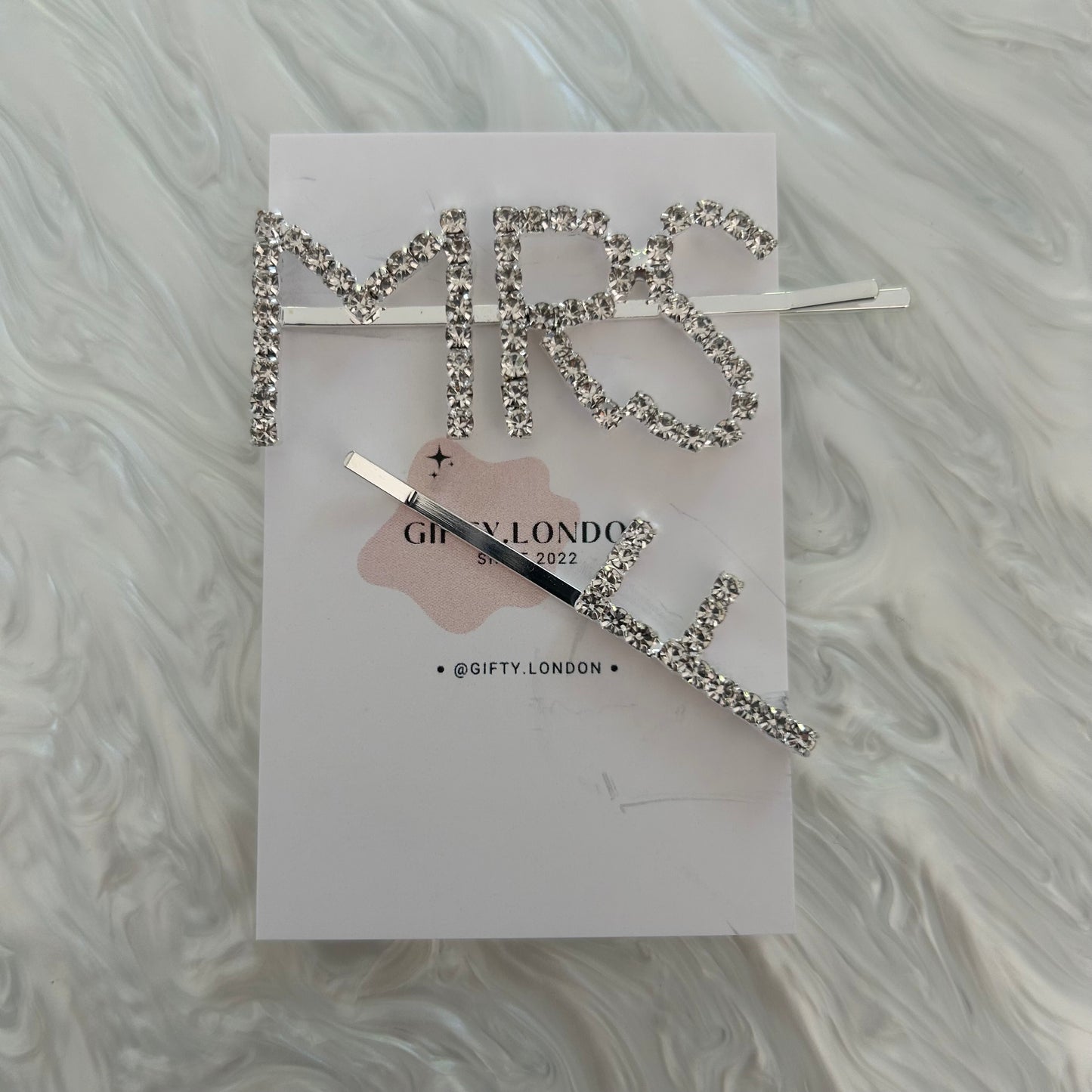 Mrs Personalised Initial Diamante Slide Hair Clip